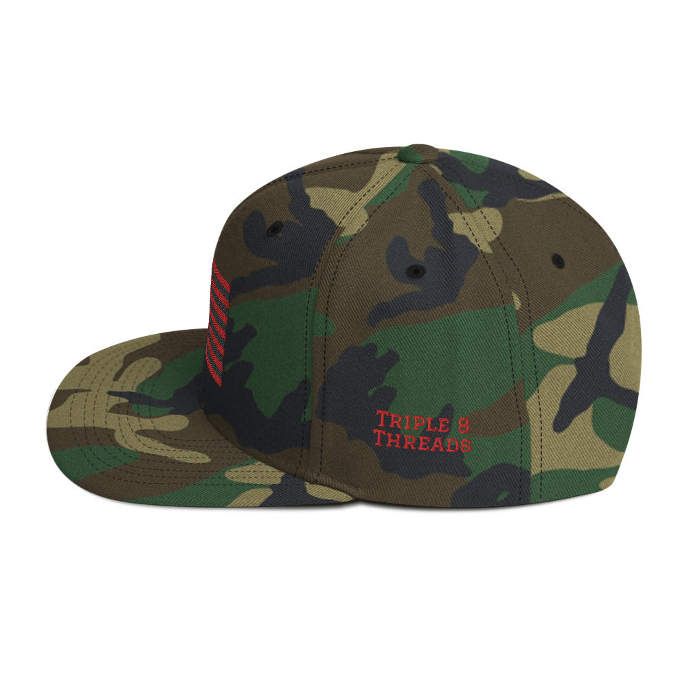 T8T Logo Snapback Hat - Black and Red