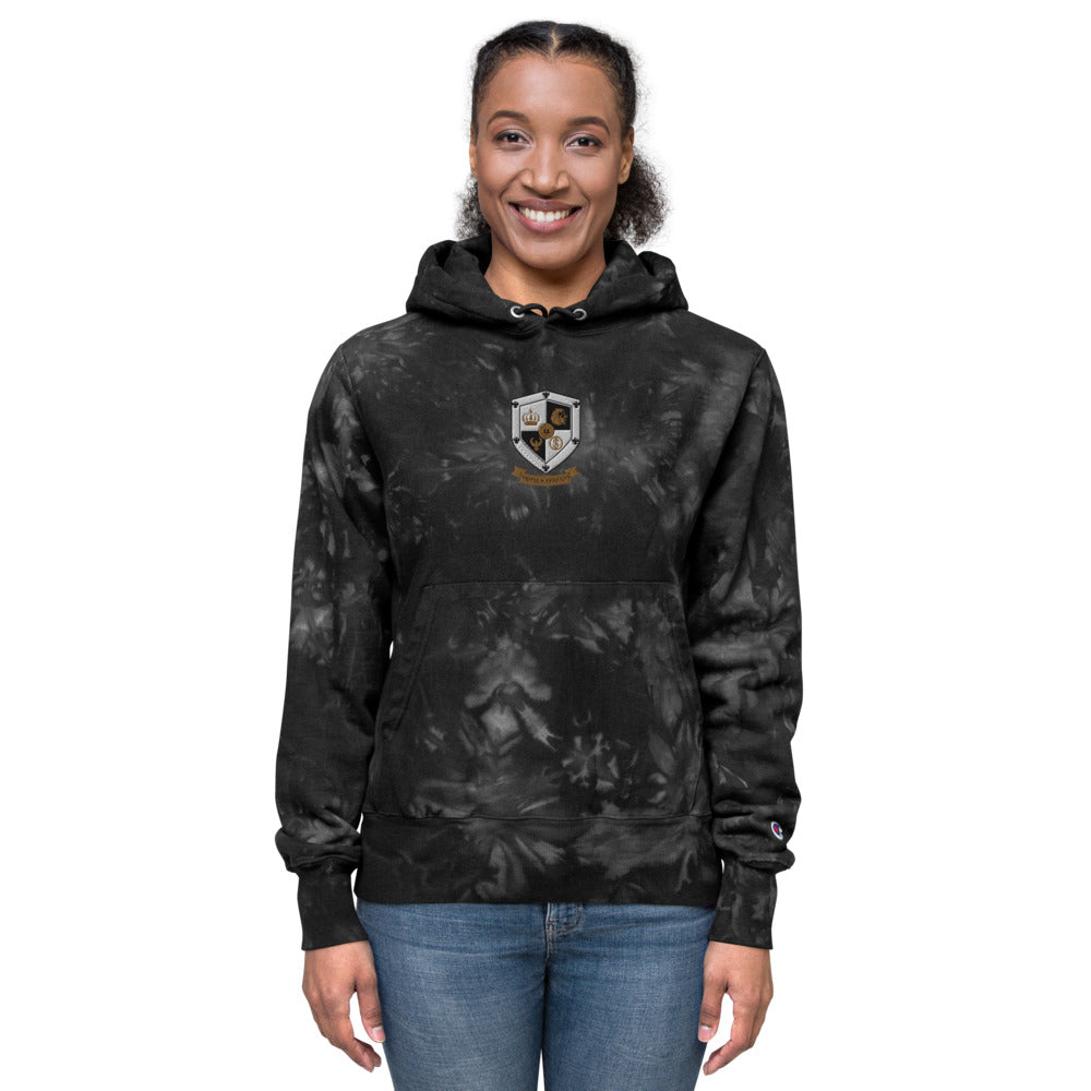 T8T Prosperity Shield - Unisex Champion tie-dye hoodie