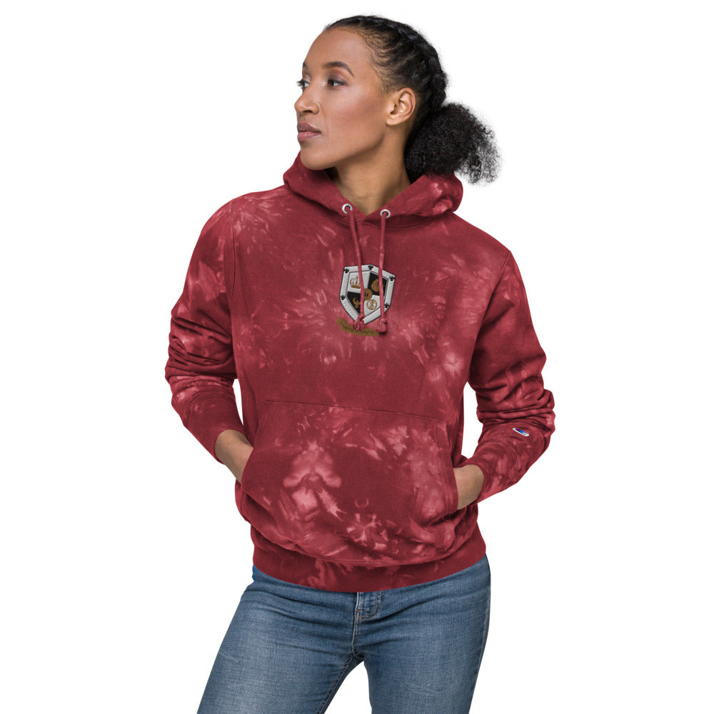 T8T Prosperity Shield - Unisex Champion tie-dye hoodie