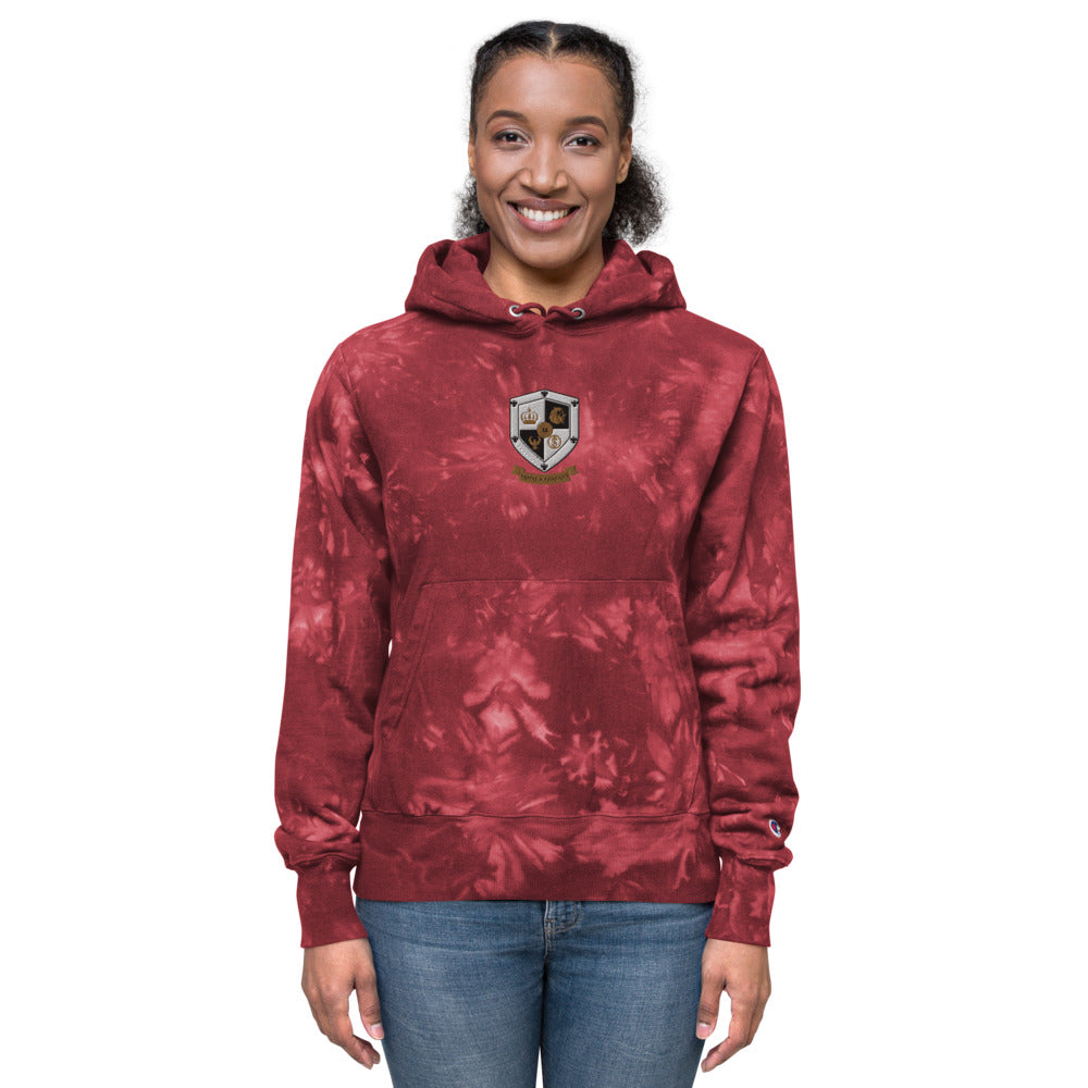 T8T Prosperity Shield - Unisex Champion tie-dye hoodie