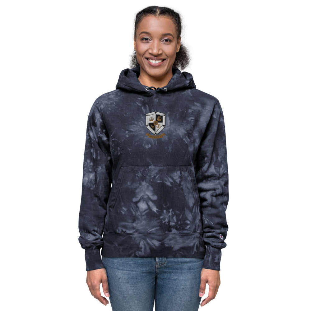 T8T Prosperity Shield - Unisex Champion tie-dye hoodie