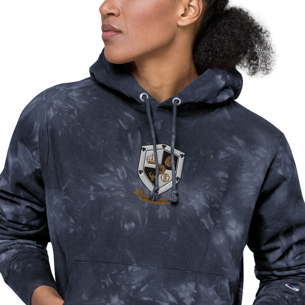 T8T Prosperity Shield - Unisex Champion tie-dye hoodie