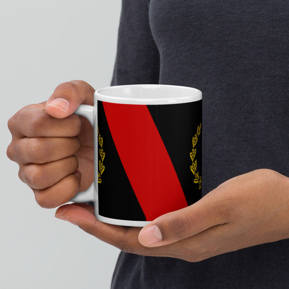 Black American Heritage Flag White glossy mug