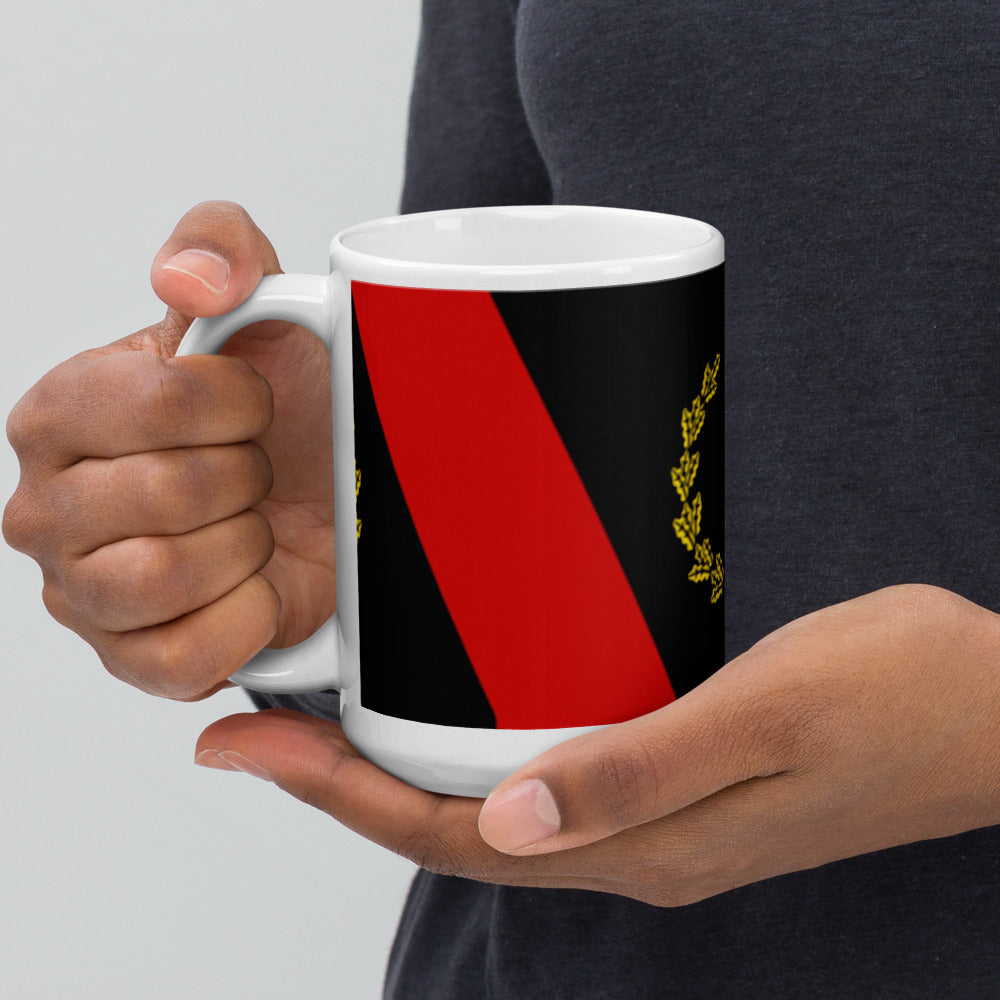 Black American Heritage Flag White glossy mug