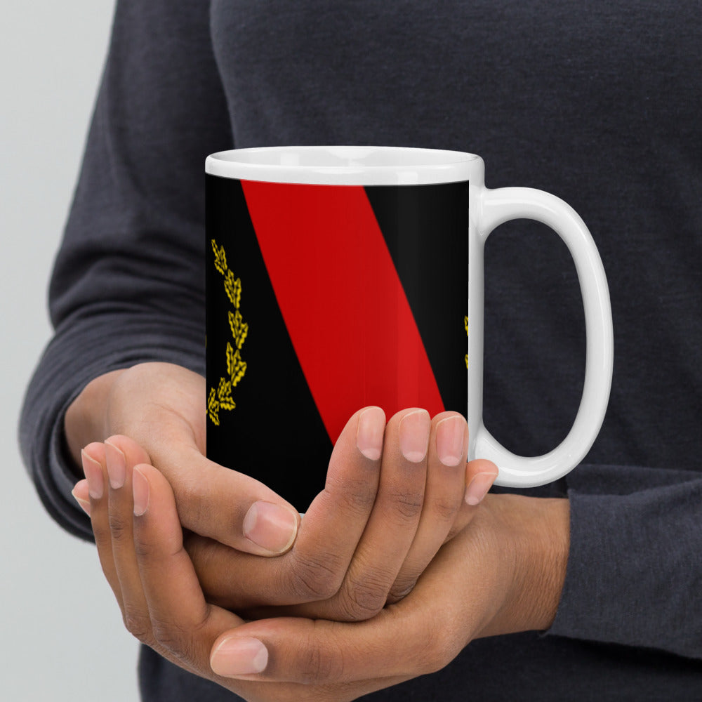 Black American Heritage Flag White glossy mug