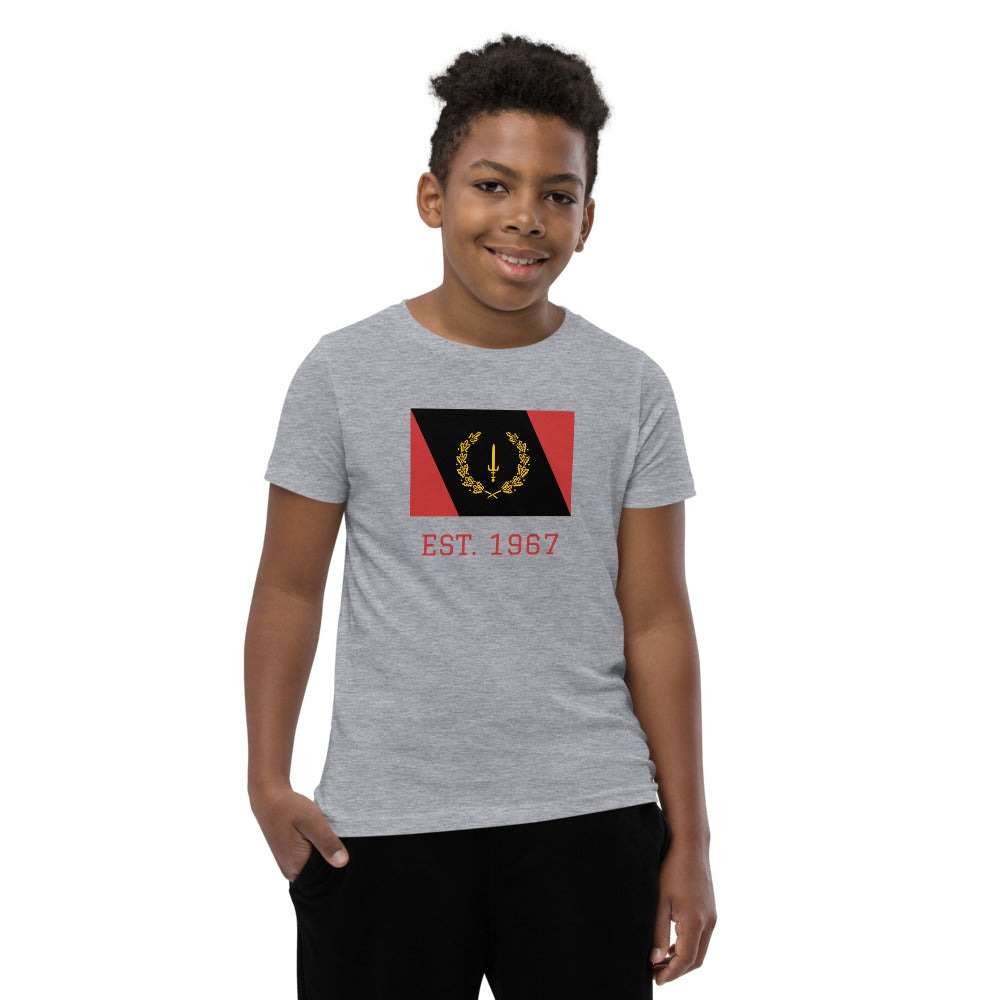 Black American Heritage Flag Youth Short Sleeve T-Shirt