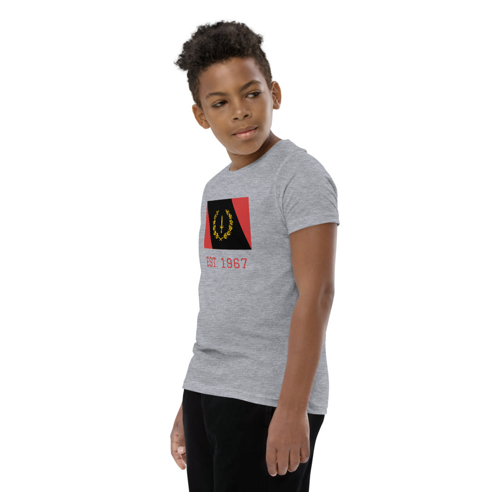Black American Heritage Flag Youth Short Sleeve T-Shirt