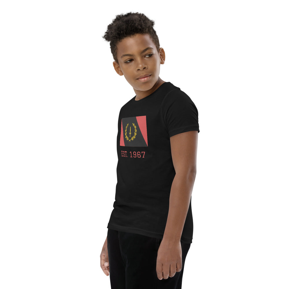 Black American Heritage Flag Youth Short Sleeve T-Shirt