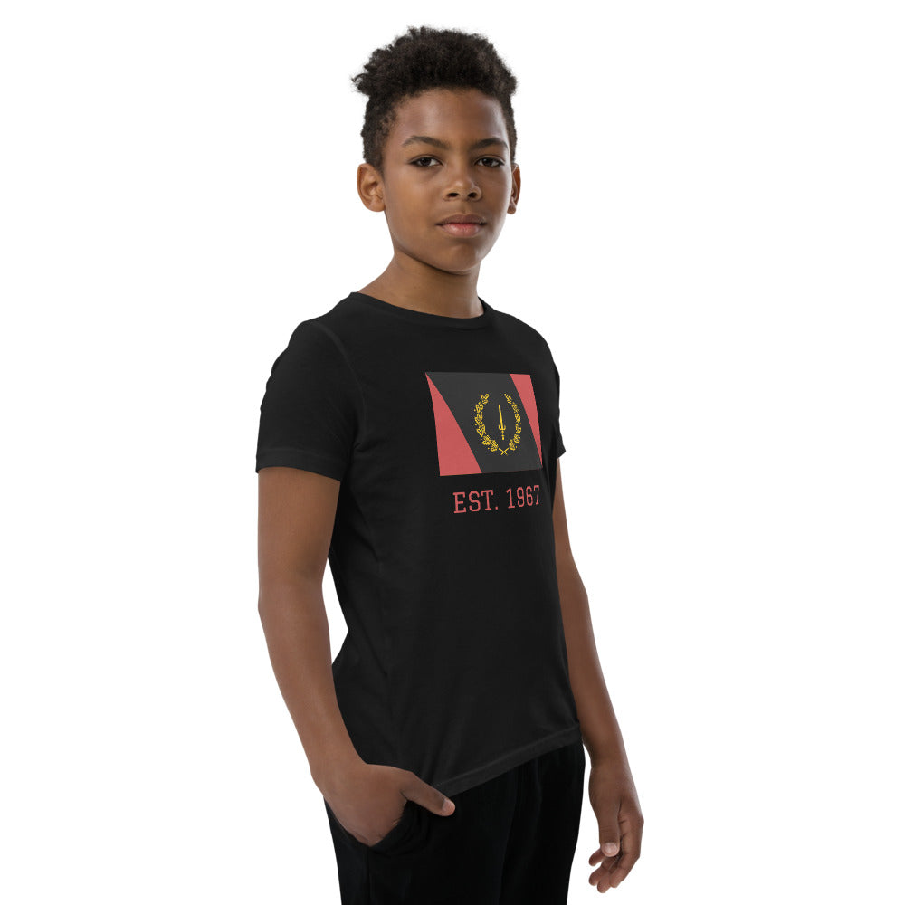 Black American Heritage Flag Youth Short Sleeve T-Shirt