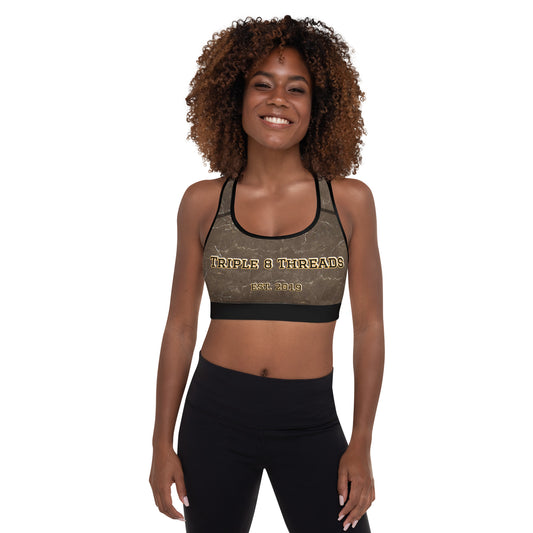 8xquiZit Collection T8T Coco-cured Marble Padded Sports Bra