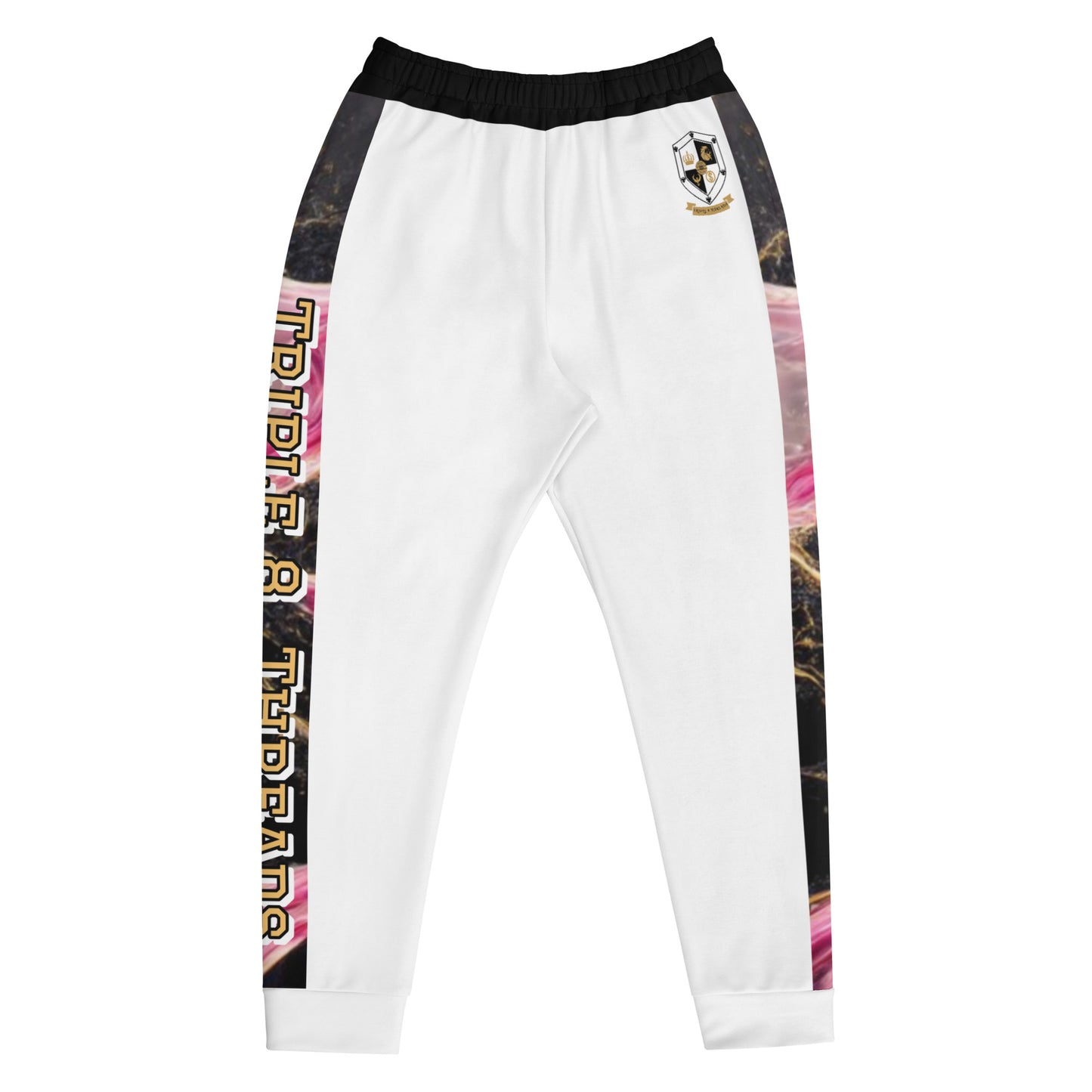 8xquiZit Collection T8T Pynk, Black, N Gold Marble Men's Joggers -White