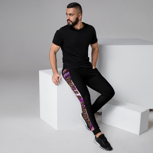 8xquiZit Collection T8T  Royal Purple N Gold Men's Joggers - Black