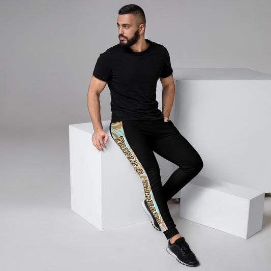 8xquiZit Collection T8T Pynk N Turq Jungle Luv  Men's Joggers -Black