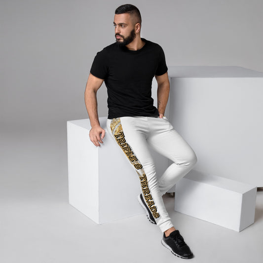 8xquiZit Collection T8T White Marble Men's Joggers - White
