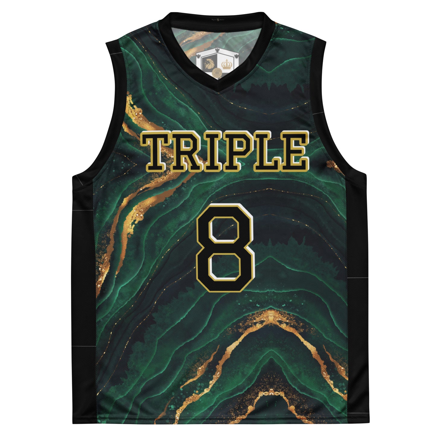 8xquiZit Collection T8T Emerald Green N Gold Marble Unisex Basketball Jersey