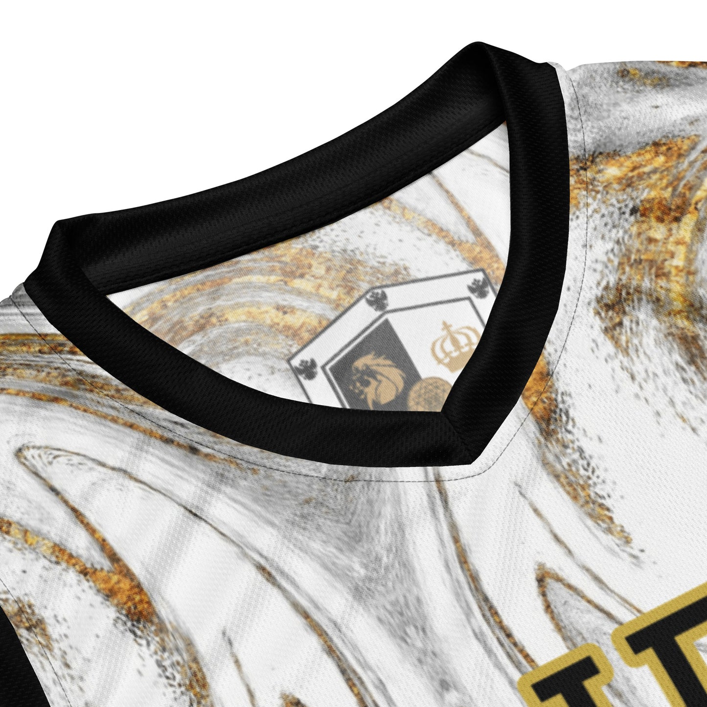8xquiZit Collection - White N Gold Marble Unisex Basketball Jersey