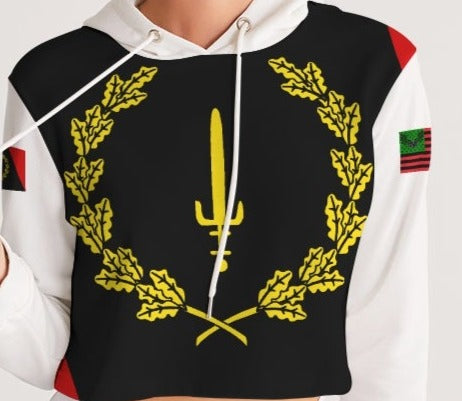 Black American Heritage Flag Women's Cropped Hoodie