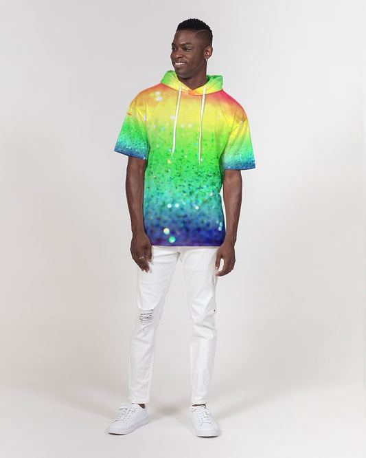 Rainbow Faded Coruscate Men's Premium Heavyweight Short Sleeve Hoodie