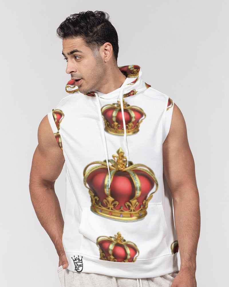 King Crown 1 Men's Premium Heavyweight Sleeveless Hoodie