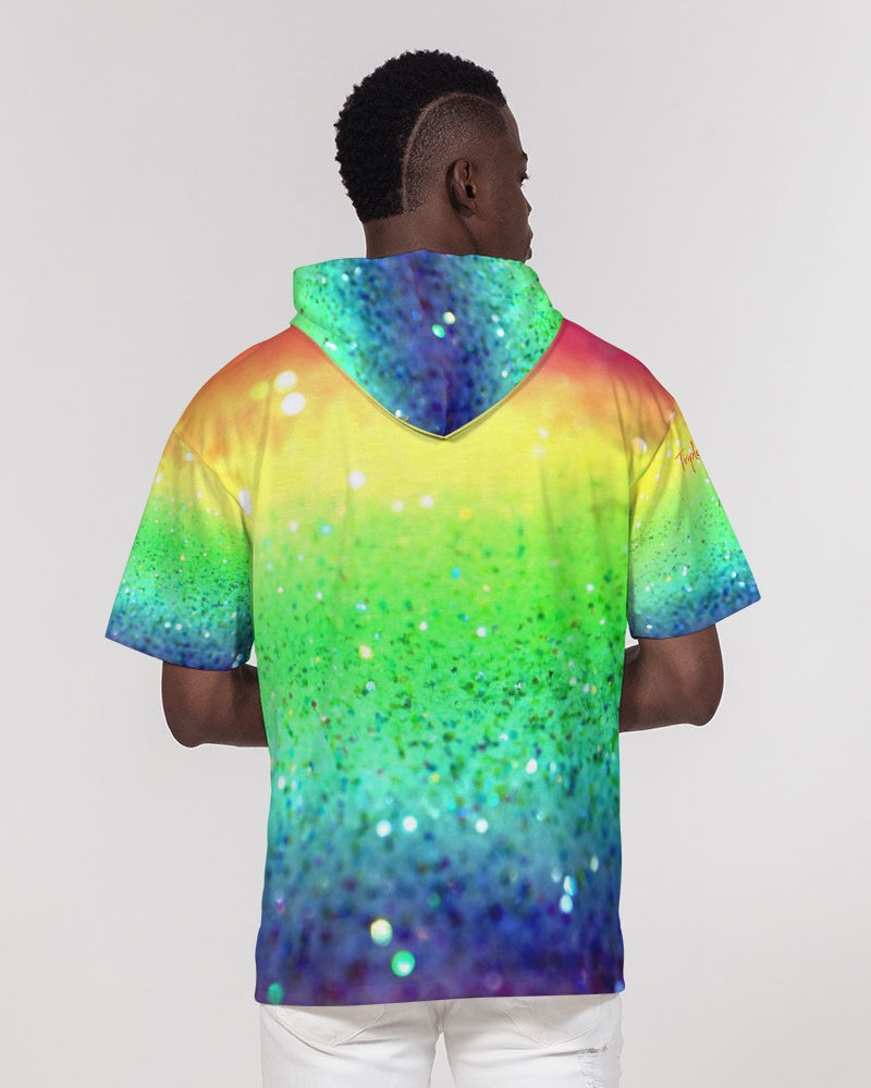 Rainbow Faded Coruscate Men's Premium Heavyweight Short Sleeve Hoodie