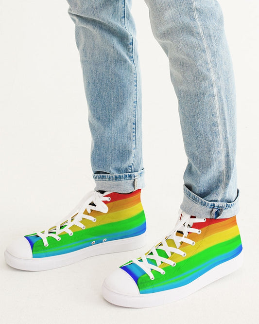 Pride 2022 Men's Painted Rainbow Hightop Canvas Shoe