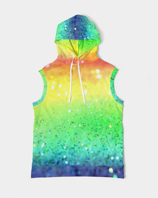 Rainbow Faded Coruscate Men's Premium Heavyweight Sleeveless Hoodie