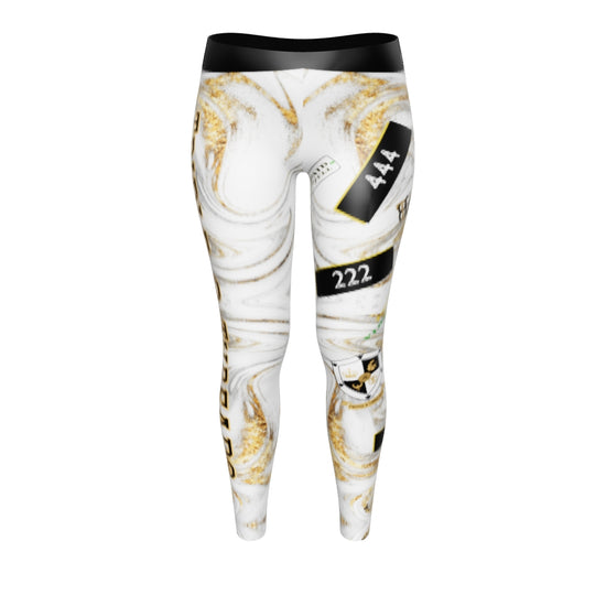 8xquiZit Collection T8T Women's White Marble Manifestation Leggings