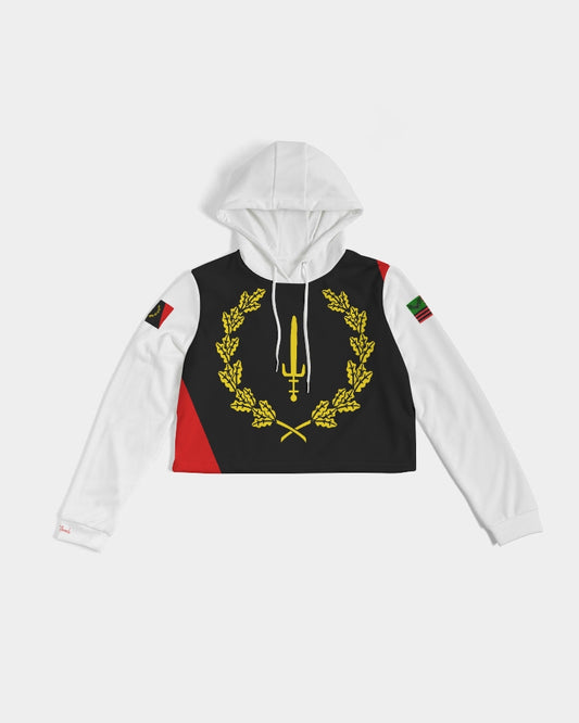 Black American Heritage Flag Women's Cropped Hoodie
