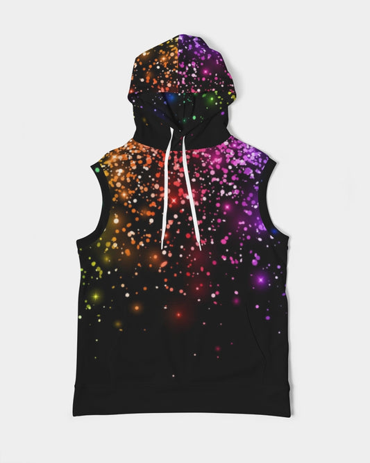 Black Rainbow Coruscate Men's Premium Heavyweight Sleeveless Hoodie