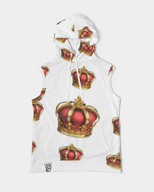 King Crown 1 Men's Premium Heavyweight Sleeveless Hoodie