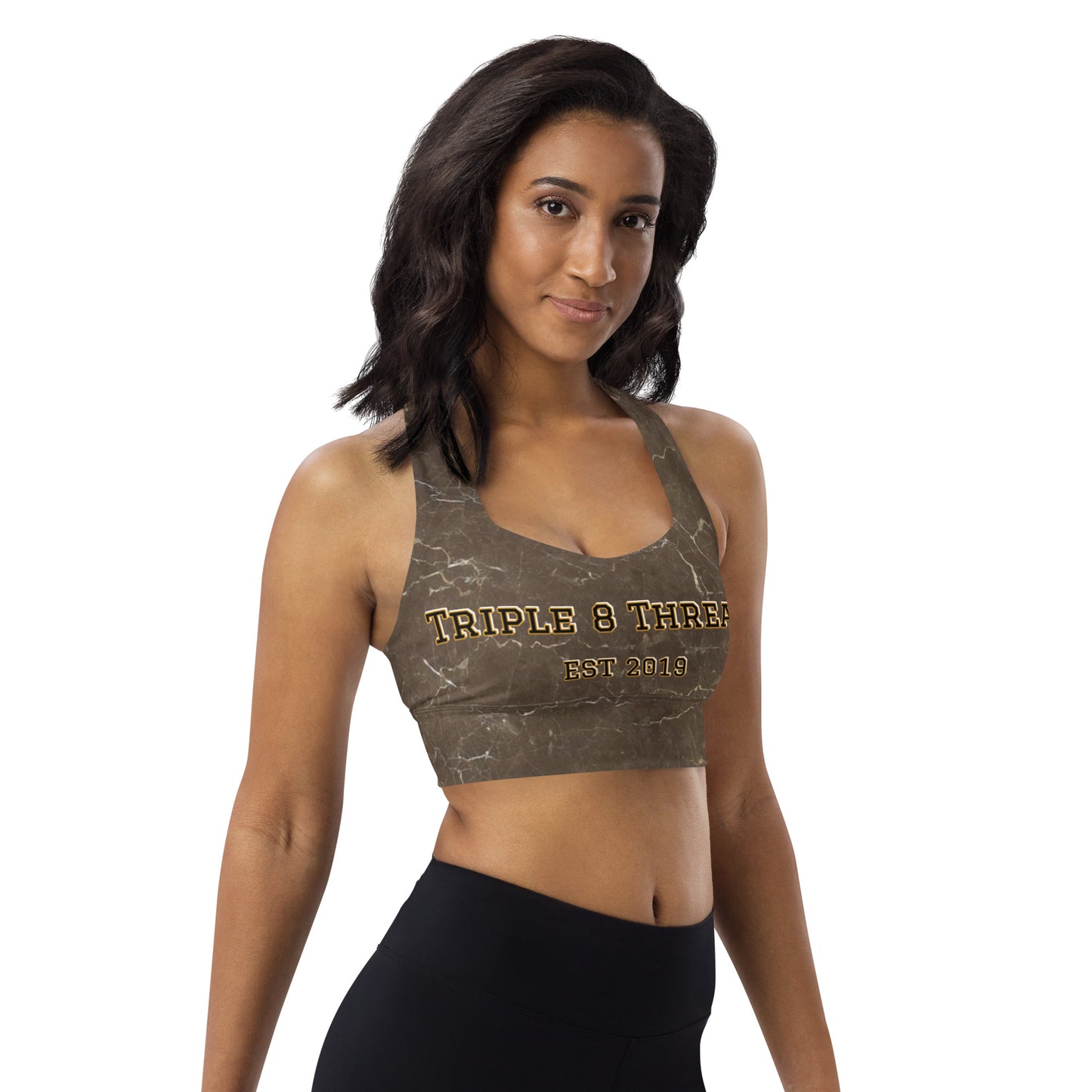 8xquiZit Collection - Women's Marble Coco-cured Longline Sports Bra