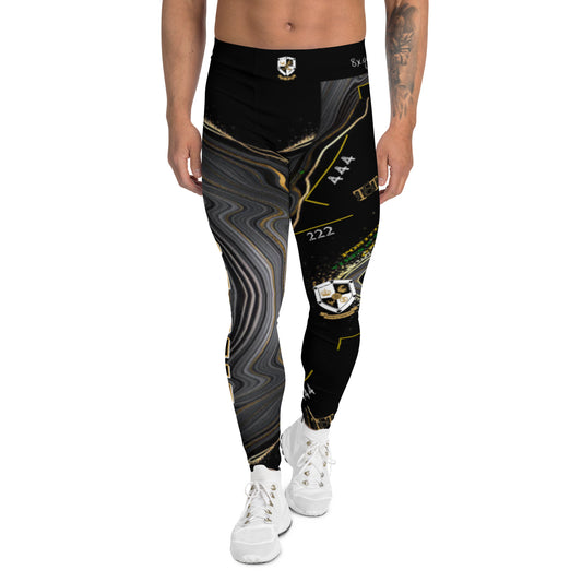 8xquiZit Collection - Men's Deep Black n Gold Marble Leggings