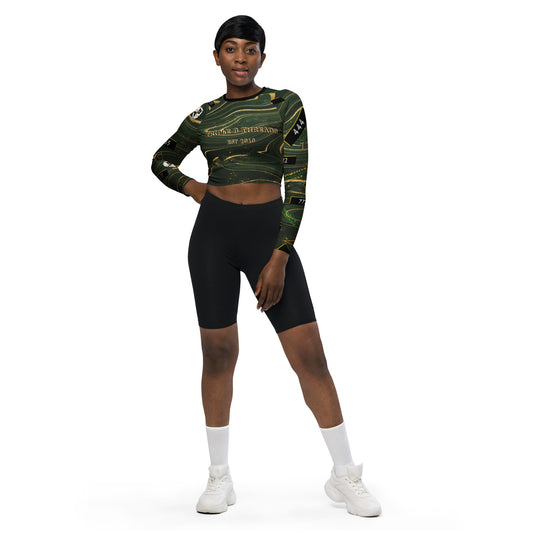 8xquiZit Collection T8T Women's Green Luxury Recycled long-sleeve crop top