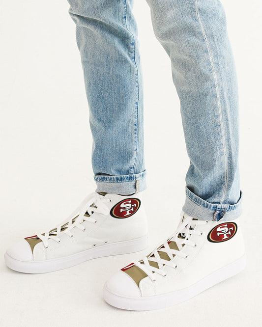 T8T Prosperity Shield -  San Fran Strips Men's Hightop Canvas Shoe