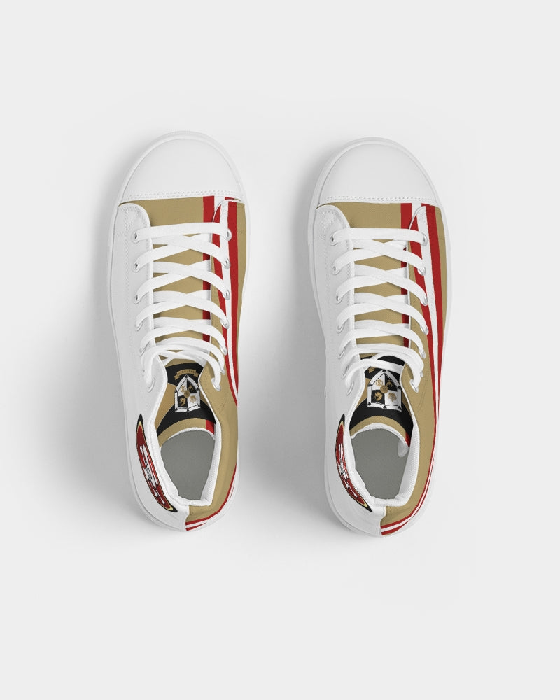 T8T Prosperity Shield -  San Fran Strips Men's Hightop Canvas Shoe