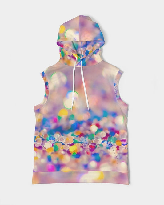Rainbow Jewels Coruscate Men's Premium Heavyweight Sleeveless Hoodie