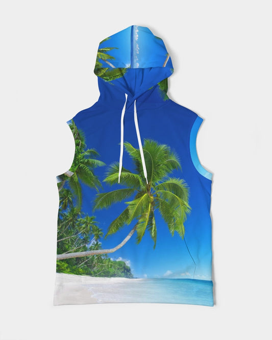 Beach Palms Men's Premium Heavyweight Sleeveless Hoodie