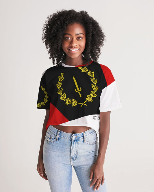 Black American Heritage Flag Women's Lounge Cropped Tee
