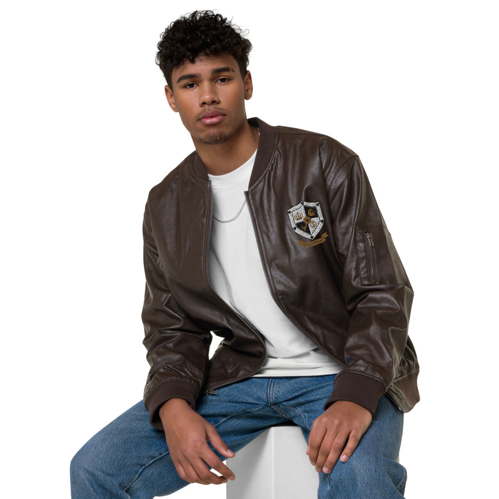 T8T Prosperity Leather Bomber Jacket