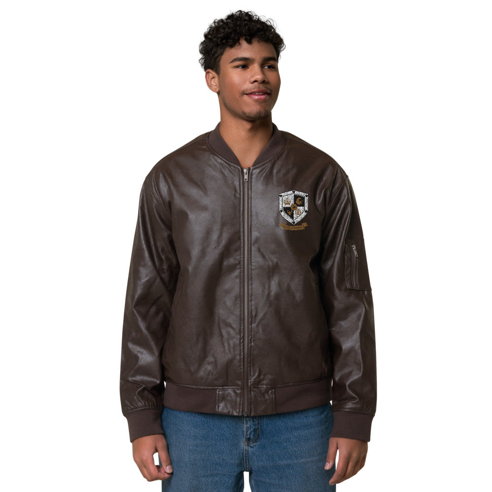 T8T Prosperity Leather Bomber Jacket