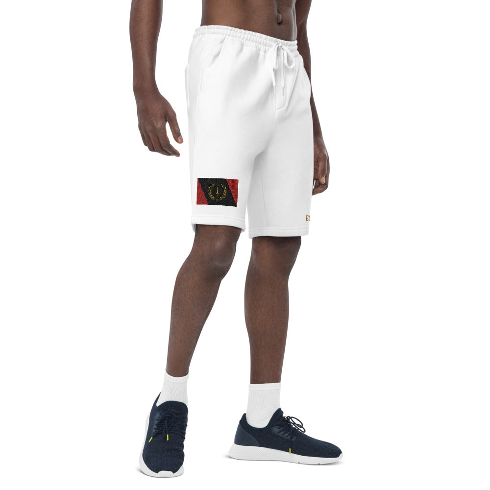 Black American Heritage Flag Men's fleece shorts Gold Stitching