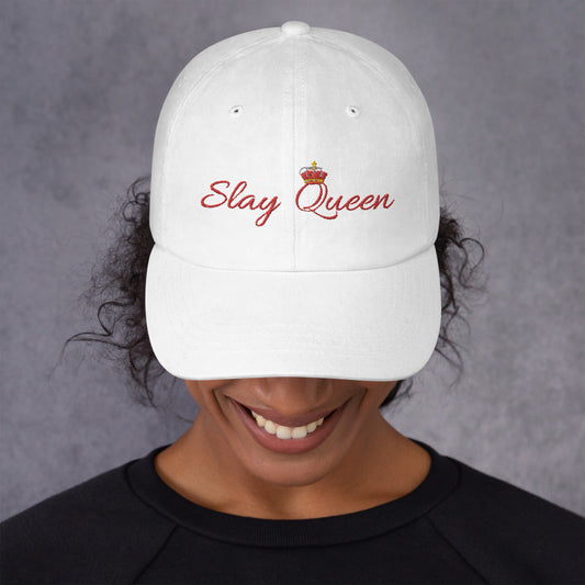 Slay Queen Dad Hat - White