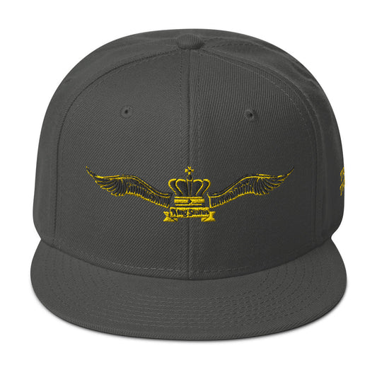 King Status Winged Snapback Hat - Charcoal