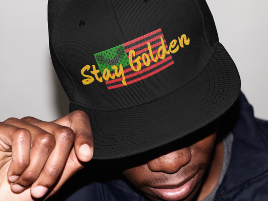 Stay Golden Snapback Hat - Black