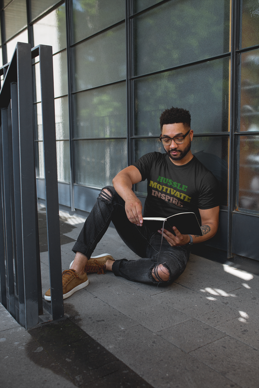 HU$$LE MOTIVATE INSPIRE -G/Y/B T-Shirt