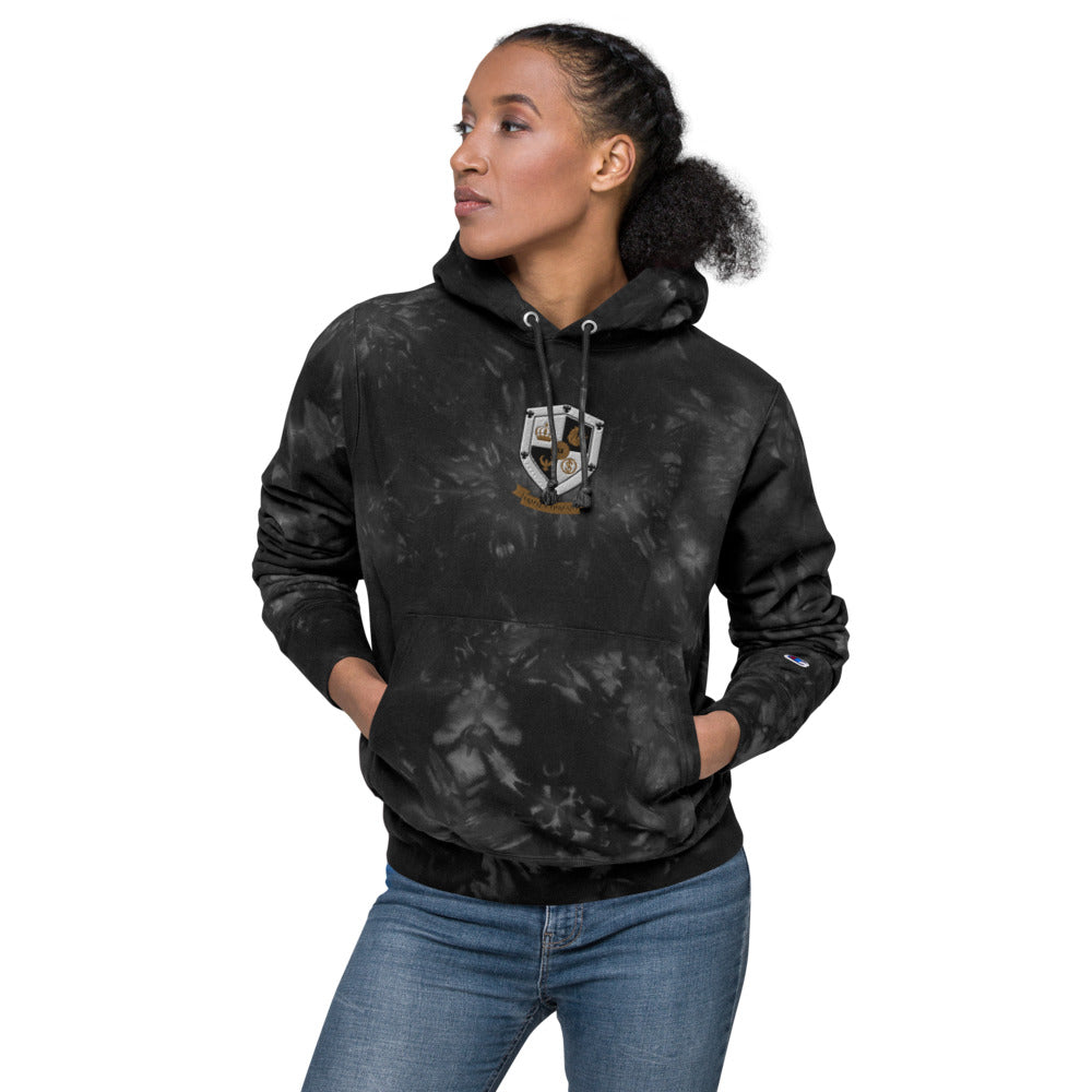 T8T Prosperity Shield - Unisex Champion tie-dye hoodie