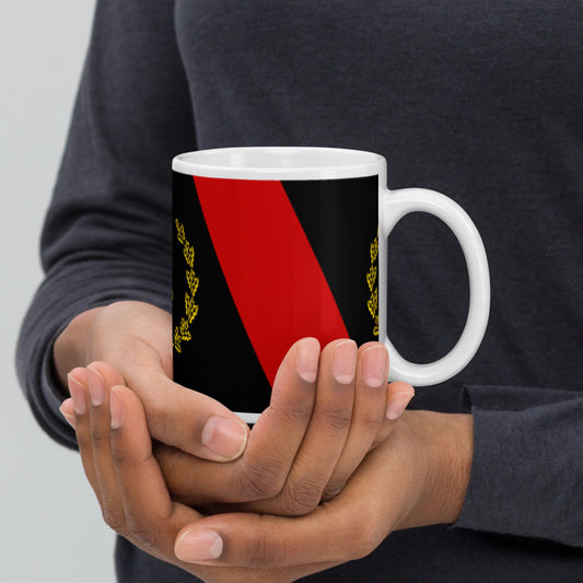 Black American Heritage Flag White glossy mug