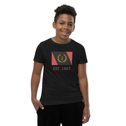 Black American Heritage Flag Youth Short Sleeve T-Shirt